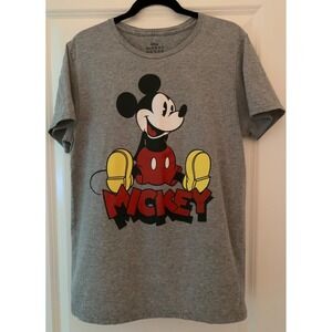 Disney Mickey Mouse Shirt Adult Medium (38/40) Gray Disney Graphic Tee 0044